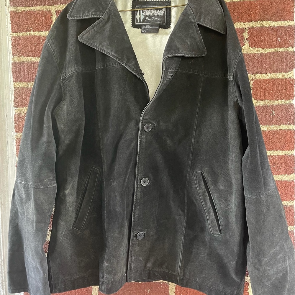 90’s Vintage L 26 Red 100% Leather (suede finish)